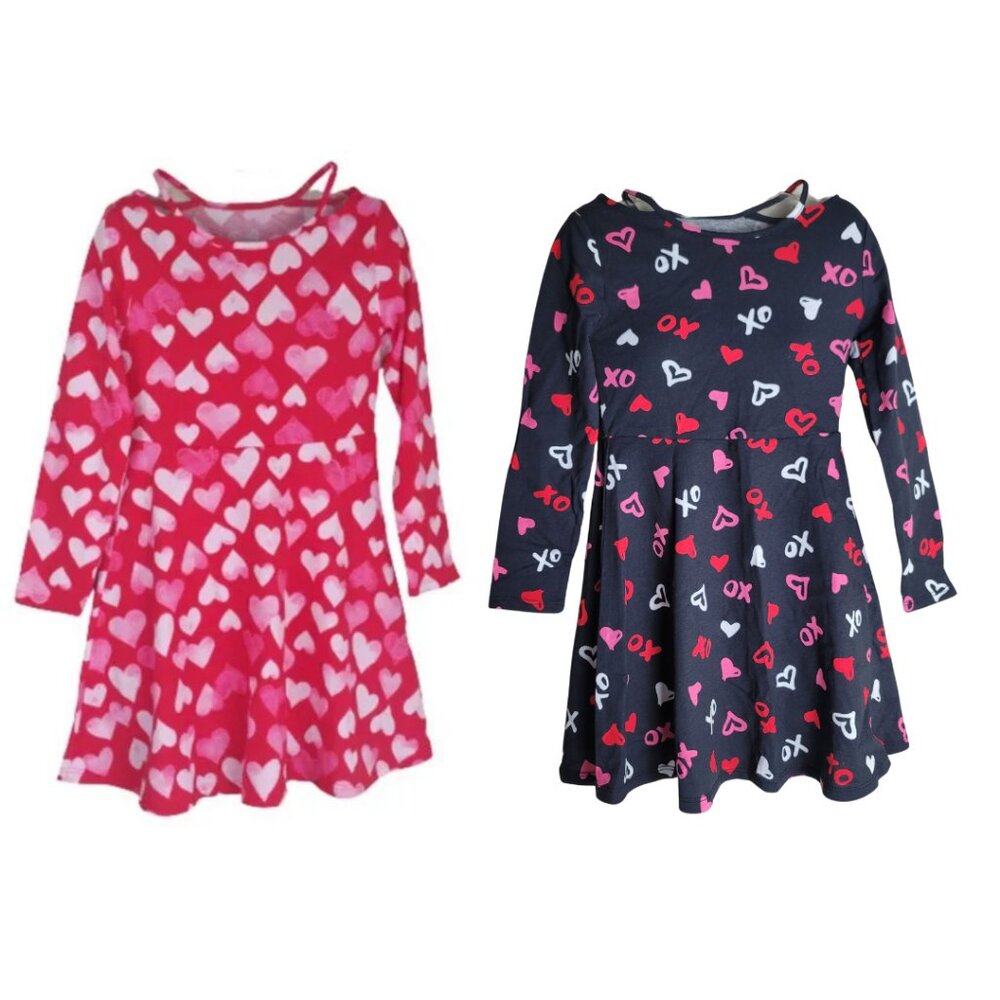 The Children's Place Heart Pattern Flowy Dresses Bundle Size 5/6